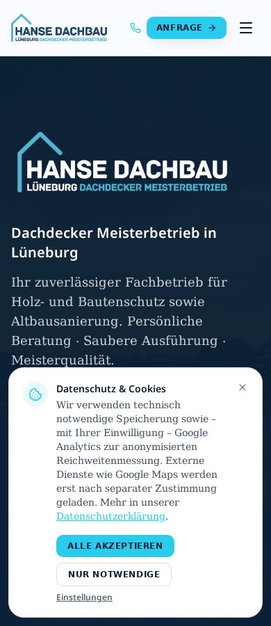 Vorschau hansedachbau-lg.de – mobile